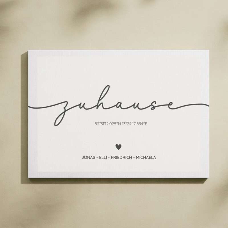 Familie "zuhause" - Personalisierter Kunstdruck (Poster / Leinwand)