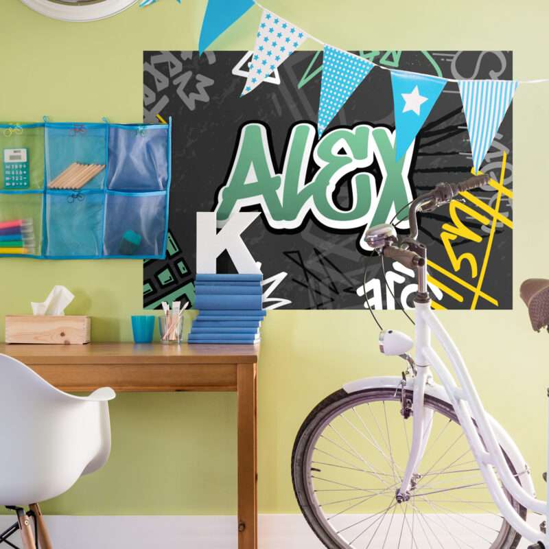 Poster Personalisiertes Graffiti Jugendzimmer