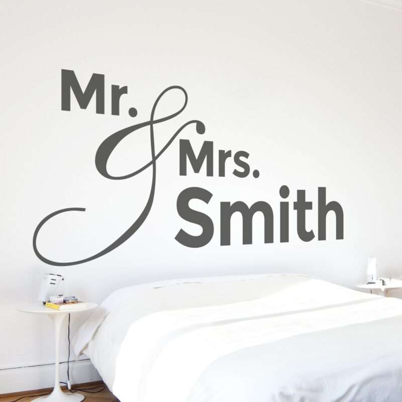 Personalisierbares Wandtattoo Mr. & Mrs.