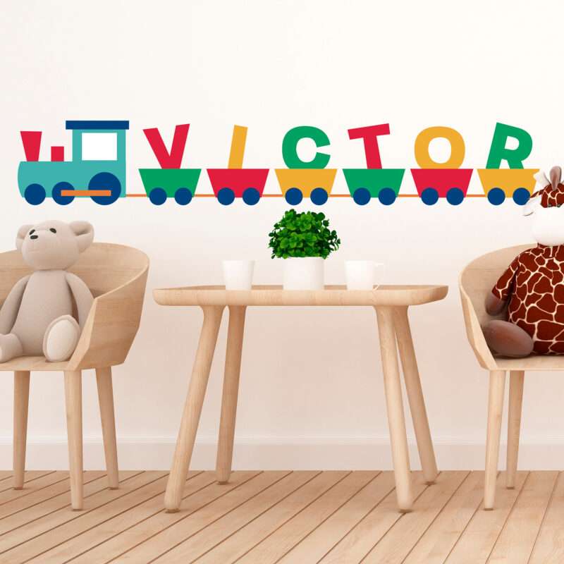 Personalisierbarer Kinderzug Wandtattoo