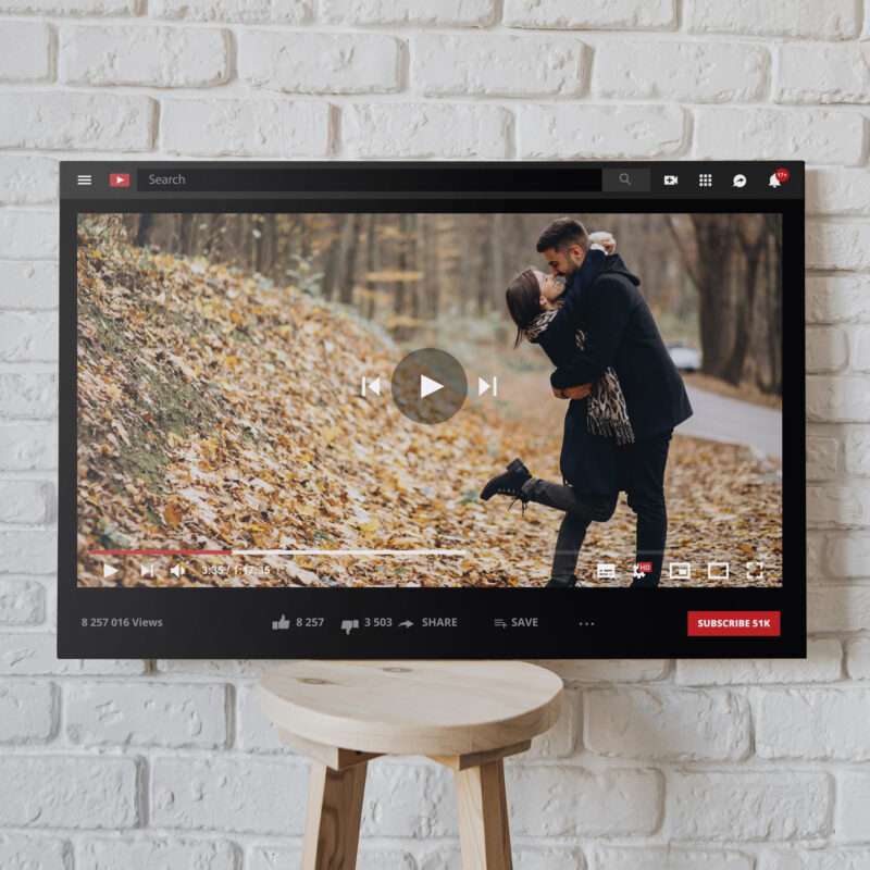 Personalisiertes Leinwandbild Youtube Video