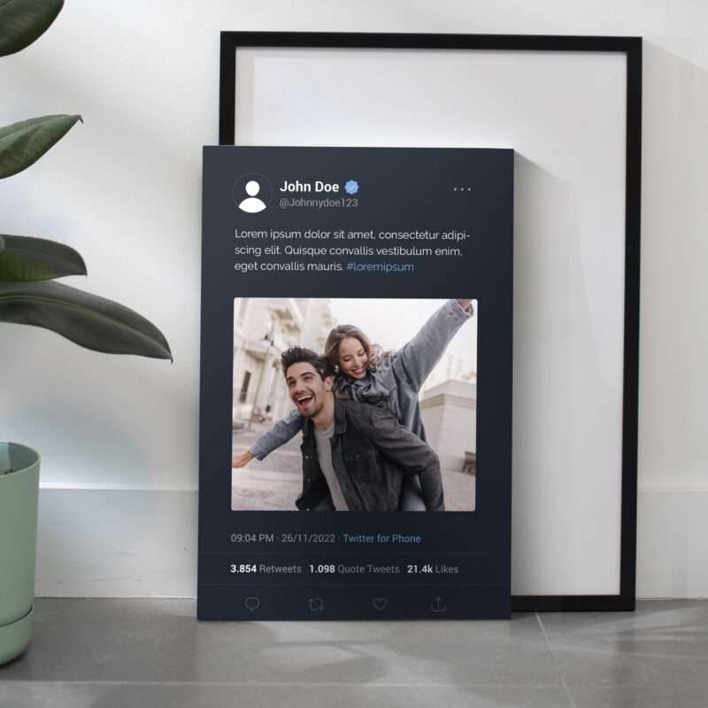 Personalisiertes Leinwandbild Twitter X Bildschirm