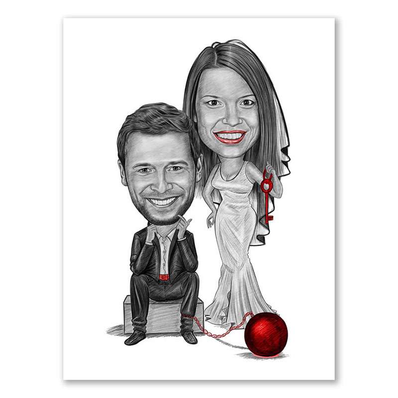 Bild von   karikatur vom foto angekettejpg | fotogeschenkideende 🎀 Geschenke mit eigenem Foto Motiv o Text