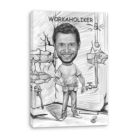 Karikatur vom Foto - Workaholic (ca758pen)