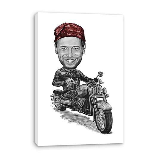 Karikatur vom Foto - Motoradfan (ca661penred)