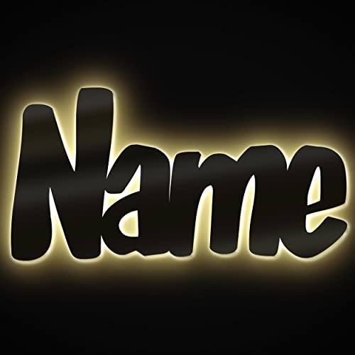 Led Wand Holz Nachtlicht Kinder-Lampe aus Wunsch Namen als Taufgeschenk Baby-Geschenke Geburtsgeschenk Kinder-Zimmer für die Mutter Paten-Tante Junge Jungs Mädchen individuell personalisiert