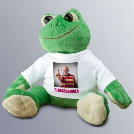 Bild von   kuscheltier frosch mit fotojpg | fotogeschenkideende 🎀 Geschenke mit eigenem Foto Motiv o Text
