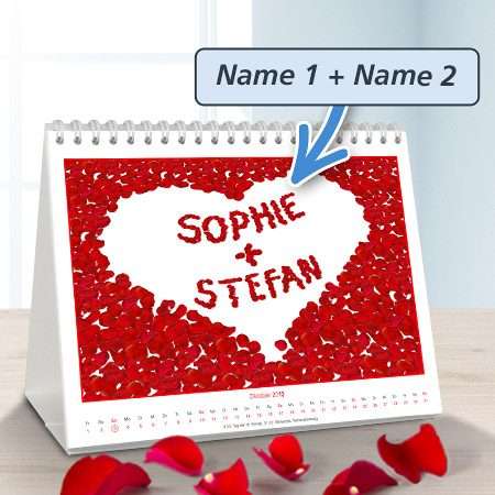 Bild von   partnerkalender mit zwei namenjpg | fotogeschenkideende 🎀 Geschenke mit eigenem Foto Motiv o Text