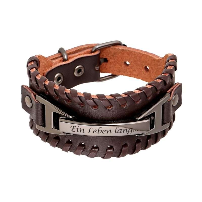 Bild von   lederarmband mit edelstahl grajpg | fotogeschenkideende 🎀 Geschenke mit eigenem Foto Motiv o Text