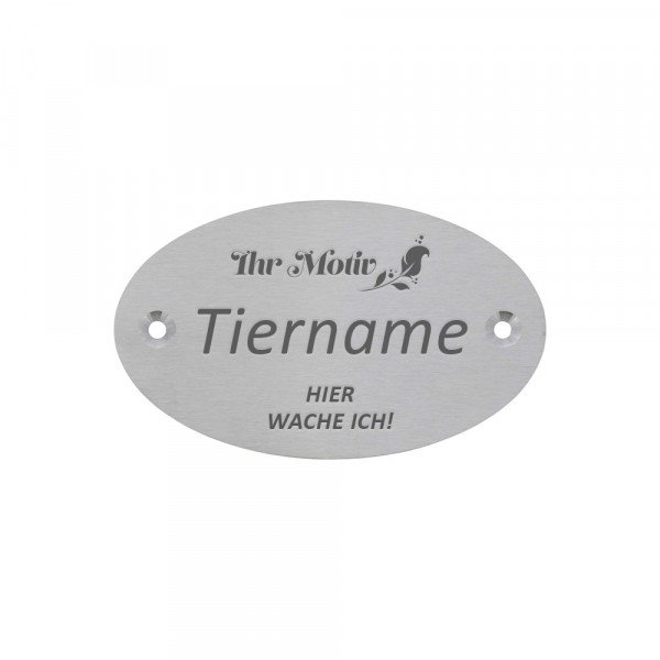 Bild von   tierschild aus edelstahl ovaljpg | fotogeschenkideende 🎀 Geschenke mit eigenem Foto Motiv o Text