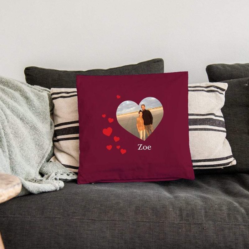 Bild von   liebeskissen bordeaux mitjpg | fotogeschenkideende 🎀 Geschenke mit eigenem Foto Motiv o Text