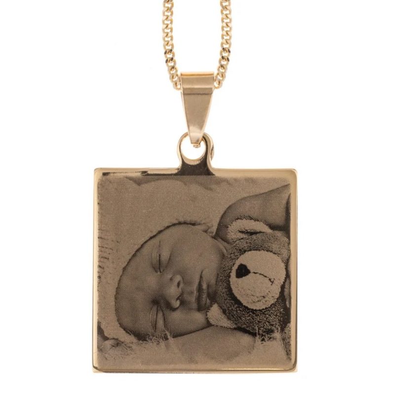 Bild von   anhaenger viereck goldfarbenjpg | fotogeschenkideende 🎀 Geschenke mit eigenem Foto Motiv o Text