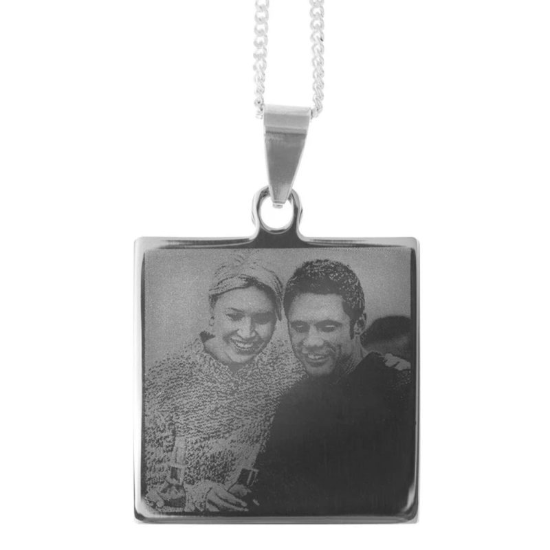 Bild von   anhaenger viereck silberfarbjpg | fotogeschenkideende 🎀 Geschenke mit eigenem Foto Motiv o Text