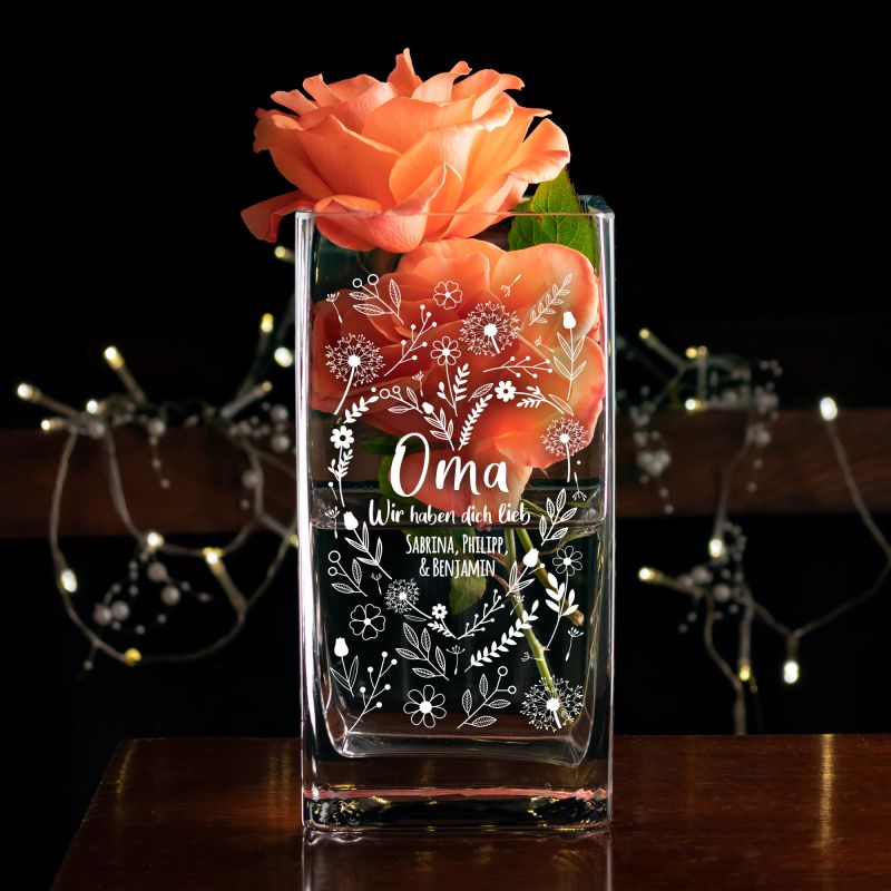 Bild von   vase mit gravur beste omajpg | fotogeschenkideende 🎀 Geschenke mit eigenem Foto Motiv o Text