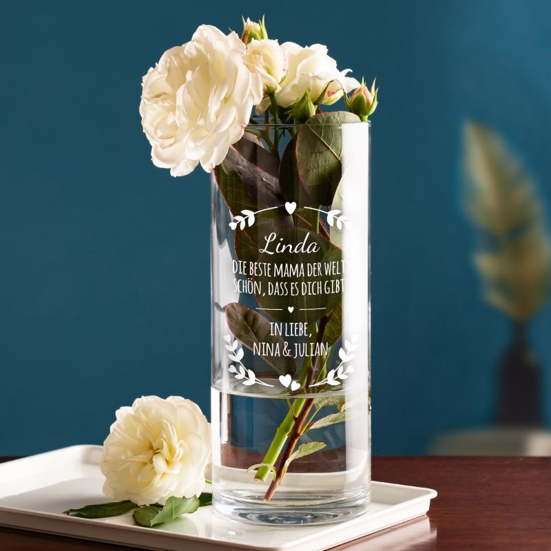 Bild von   runde vase mit gravur fuer diejpg | fotogeschenkideende 🎀 Geschenke mit eigenem Foto Motiv o Text