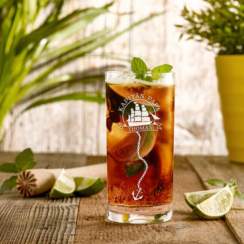 Craft Bier Glas mit Gravur für Papa - Schiff - personalisiert