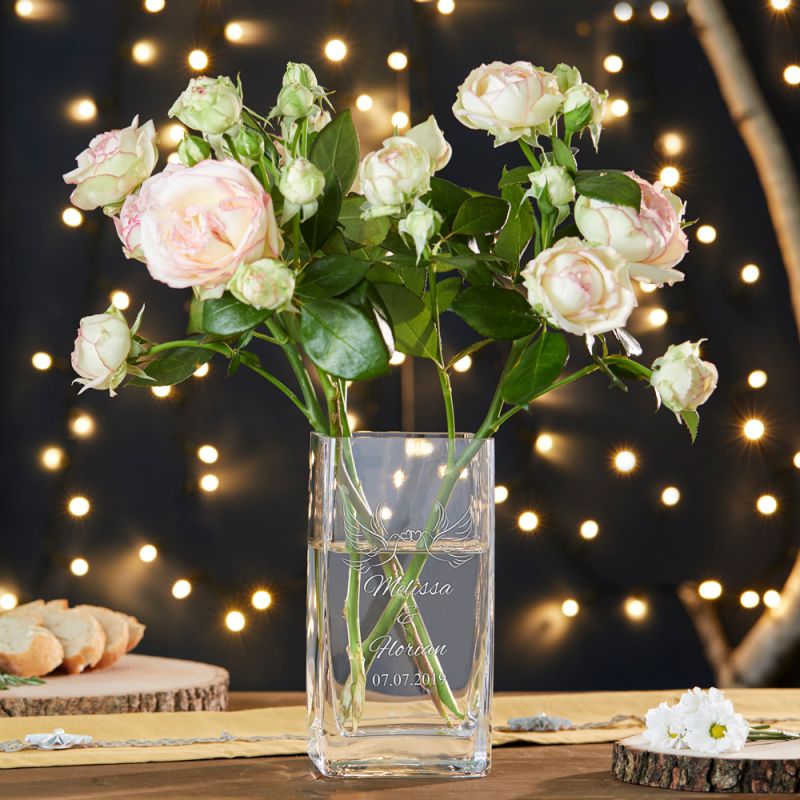 Bild von   vase mit gravur liebestaubenjpg | fotogeschenkideende 🎀 Geschenke mit eigenem Foto Motiv o Text