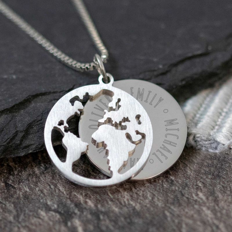 Bild von   halskette mit gravur globusjpg | fotogeschenkideende 🎀 Geschenke mit eigenem Foto Motiv o Text
