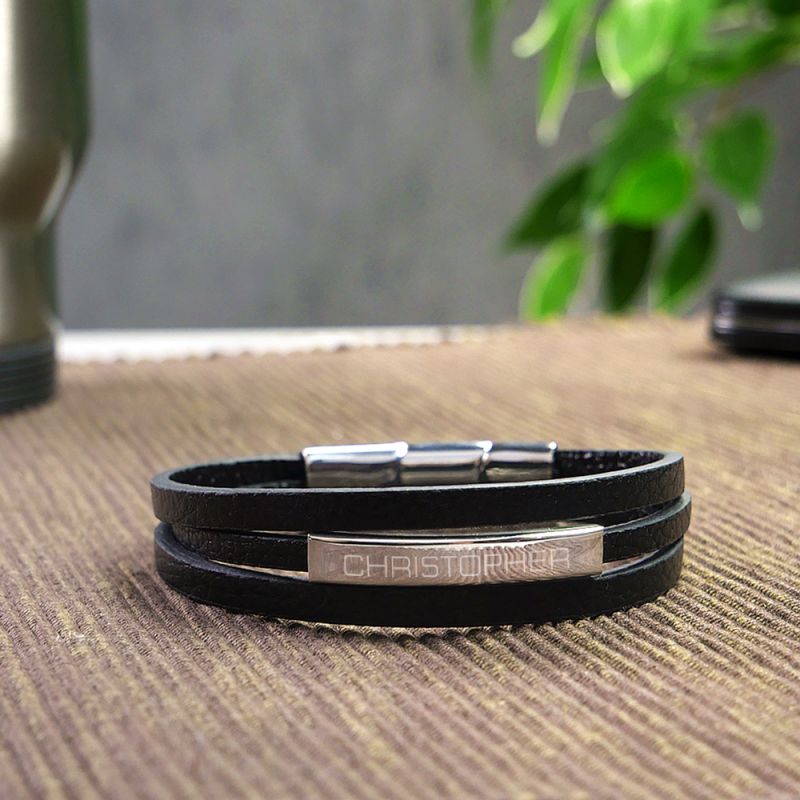 Bild von   herrenarmband mit gravur ledjpg | fotogeschenkideende 🎀 Geschenke mit eigenem Foto Motiv o Text