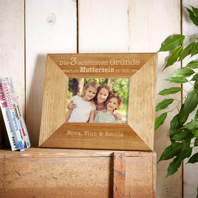 Bild von   bilderrahmen aus holz mit gravjpg | fotogeschenkideende 🎀 Geschenke mit eigenem Foto Motiv o Text