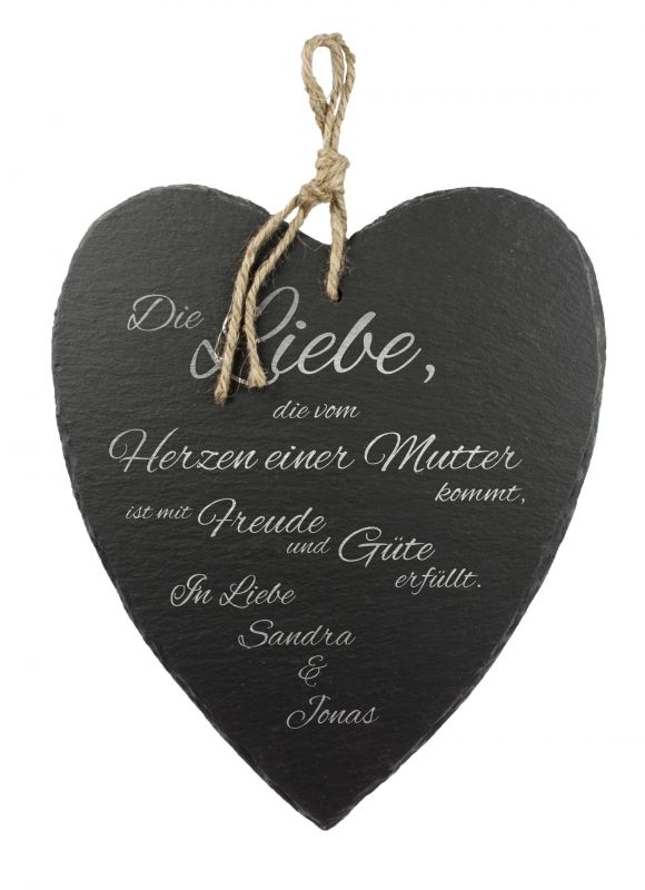 Bild von   schieferherz fuer mutti mit grjpg | fotogeschenkideende 🎀 Geschenke mit eigenem Foto Motiv o Text