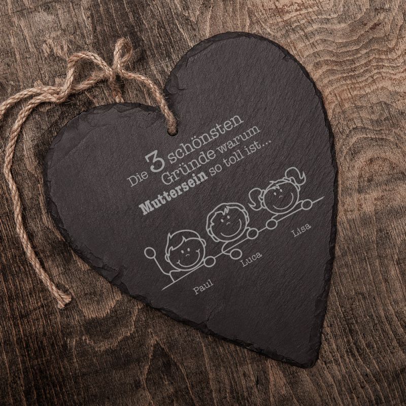 Bild von   schieferherz mit gravur warujpg | fotogeschenkideende 🎀 Geschenke mit eigenem Foto Motiv o Text