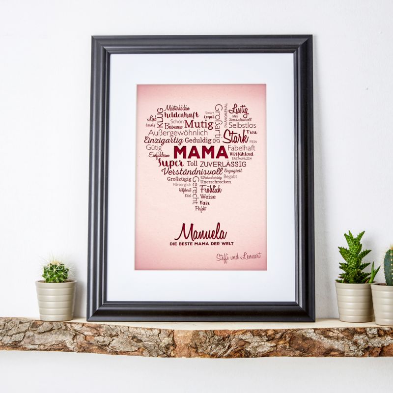 Bild von   wortwolke herz fuer mama perjpg | fotogeschenkideende 🎀 Geschenke mit eigenem Foto Motiv o Text
