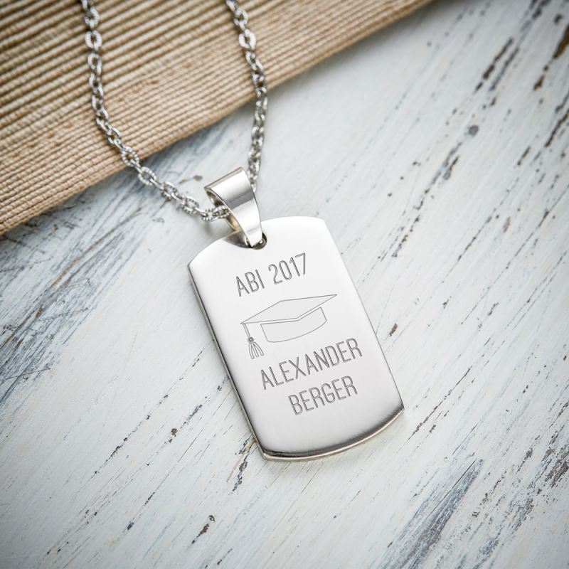 Bild von   dog tag kette mit gravur abijpg | fotogeschenkideende 🎀 Geschenke mit eigenem Foto Motiv o Text