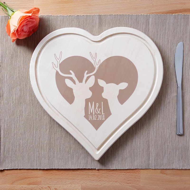 Bild von   herzbrett mit gravur rehejpg | fotogeschenkideende 🎀 Geschenke mit eigenem Foto Motiv o Text