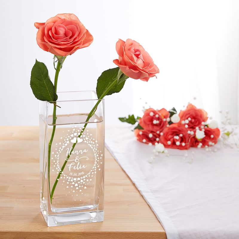 Bild von   vase mit gravur zur hochzeitjpg | fotogeschenkideende 🎀 Geschenke mit eigenem Foto Motiv o Text