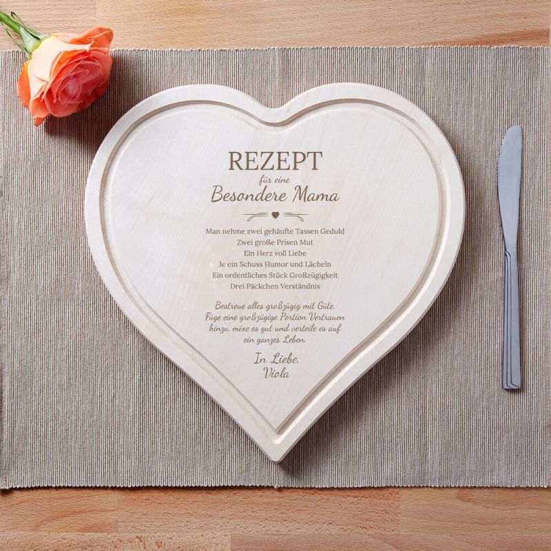 Bild von   herzbrett mit gravur rezeptjpg | fotogeschenkideende 🎀 Geschenke mit eigenem Foto Motiv o Text