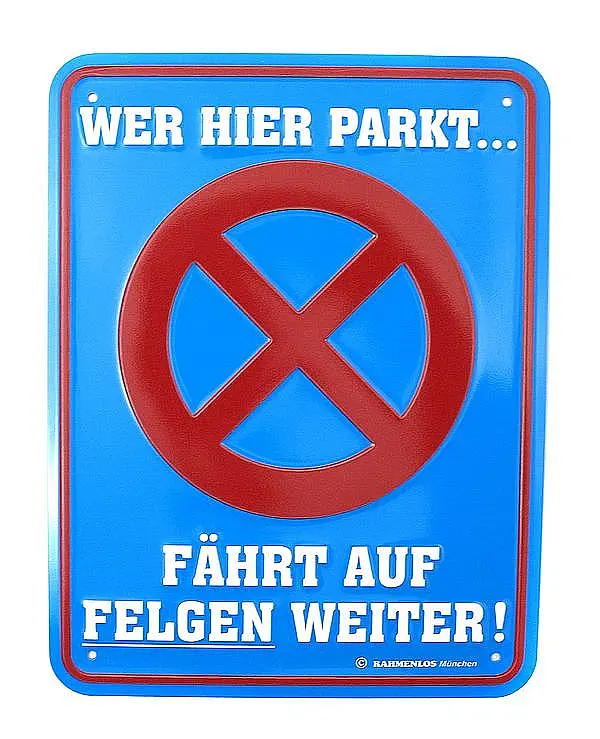 Bild von   funschild wer hier parktjpg | fotogeschenkideende 🎀 Geschenke mit eigenem Foto Motiv o Text