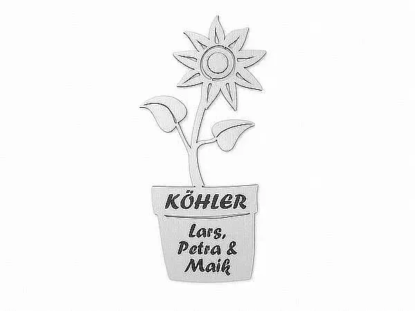 Bild von   edelstahl namensschild mit klijpg | fotogeschenkideende 🎀 Geschenke mit eigenem Foto Motiv o Text