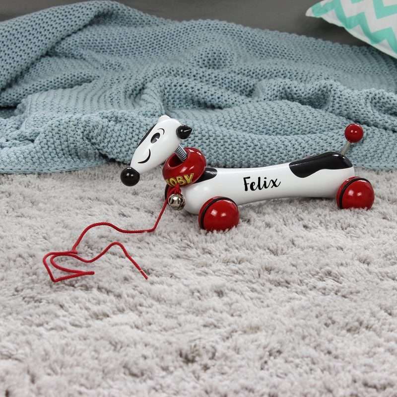 Bild von   nachziehtier hund toby mit glojpg | fotogeschenkideende 🎀 Geschenke mit eigenem Foto Motiv o Text