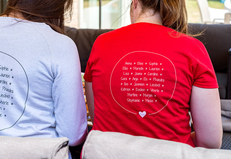 Frauen T-Shirt Rot Rückseite XL