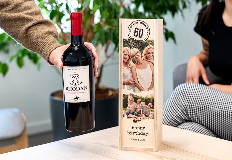 Bild von   weinkiste aus holz personalisijpg | fotogeschenkideende 🎀 Geschenke mit eigenem Foto Motiv o Text