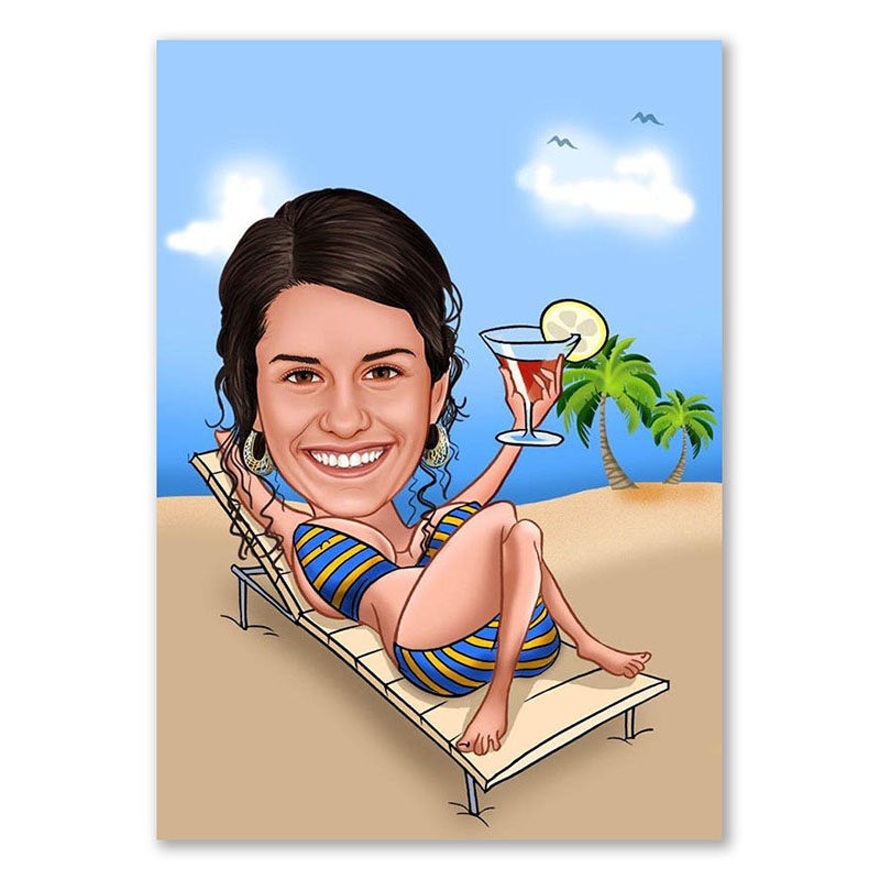 Bild von   erstellung karikatur bikini amjpg | fotogeschenkideende 🎀 Geschenke mit eigenem Foto Motiv o Text