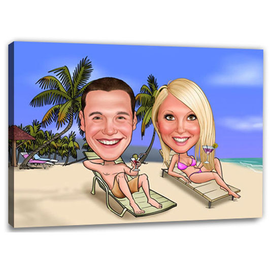 Bild von   erstellung karikatur am strandjpg | fotogeschenkideende 🎀 Geschenke mit eigenem Foto Motiv o Text