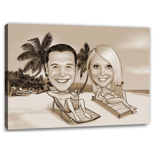 Bild von   erstellung karikatur am strandjpg | fotogeschenkideende 🎀 Geschenke mit eigenem Foto Motiv o Text