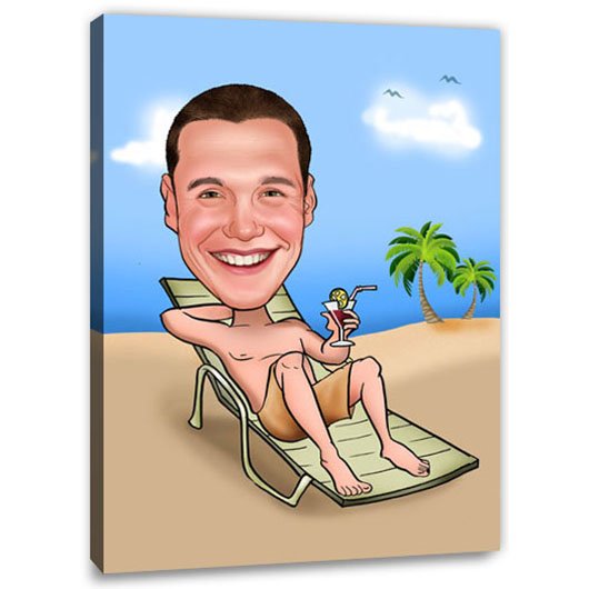 Bild von   erstellung karikatur am strandjpg | fotogeschenkideende 🎀 Geschenke mit eigenem Foto Motiv o Text