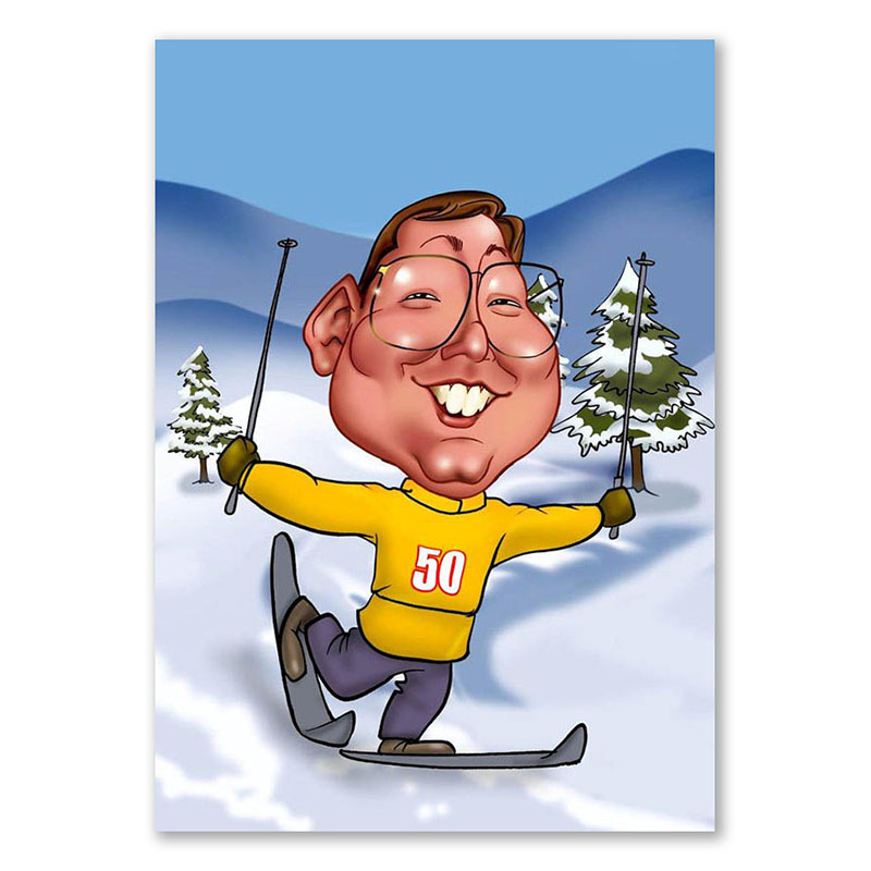 Bild von   erstellung karikatur skifahrerjpg | fotogeschenkideende 🎀 Geschenke mit eigenem Foto Motiv o Text