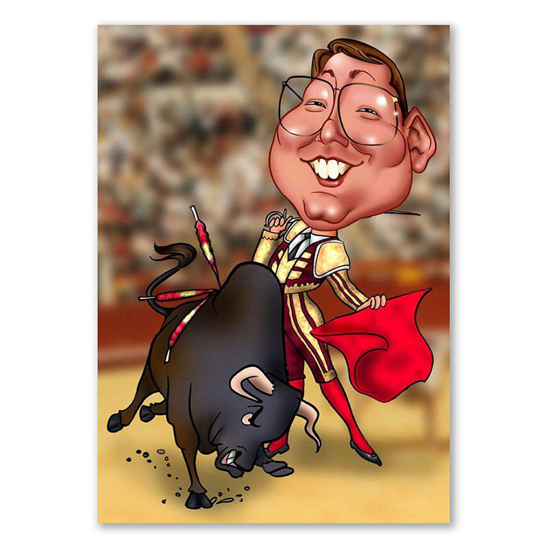 Bild von   erstellung karikatur stierkmpfjpg | fotogeschenkideende 🎀 Geschenke mit eigenem Foto Motiv o Text