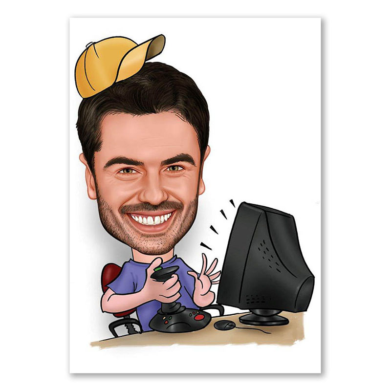 Bild von   erstellung karikatur computersjpg | fotogeschenkideende 🎀 Geschenke mit eigenem Foto Motiv o Text