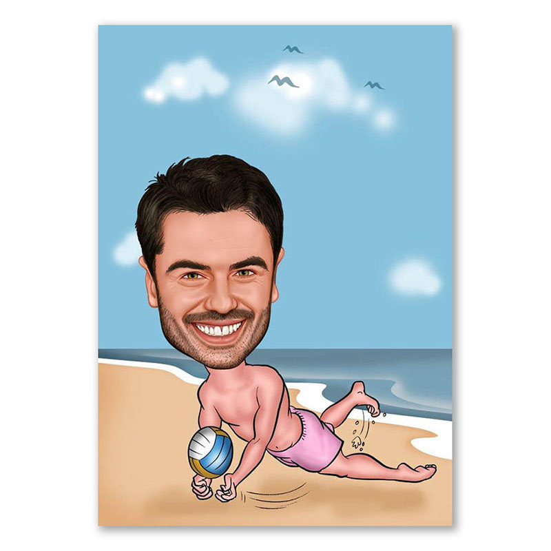 Bild von   erstellung karikatur beach voljpg | fotogeschenkideende 🎀 Geschenke mit eigenem Foto Motiv o Text