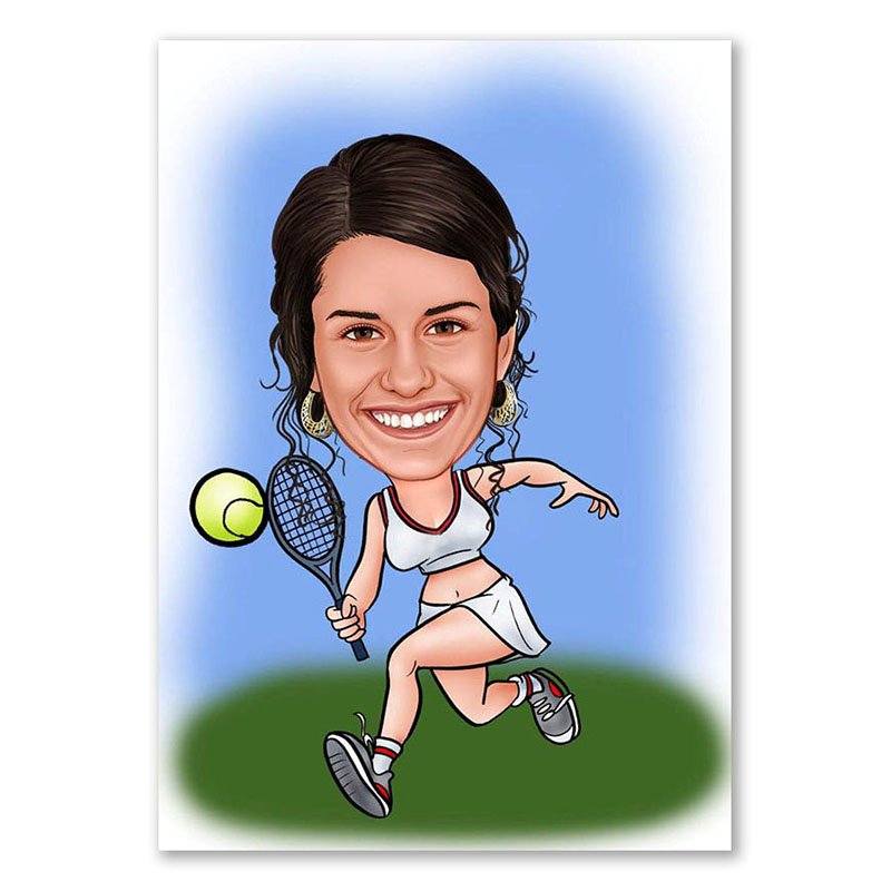 Bild von   erstellung karikatur tennis cjpg | fotogeschenkideende 🎀 Geschenke mit eigenem Foto Motiv o Text
