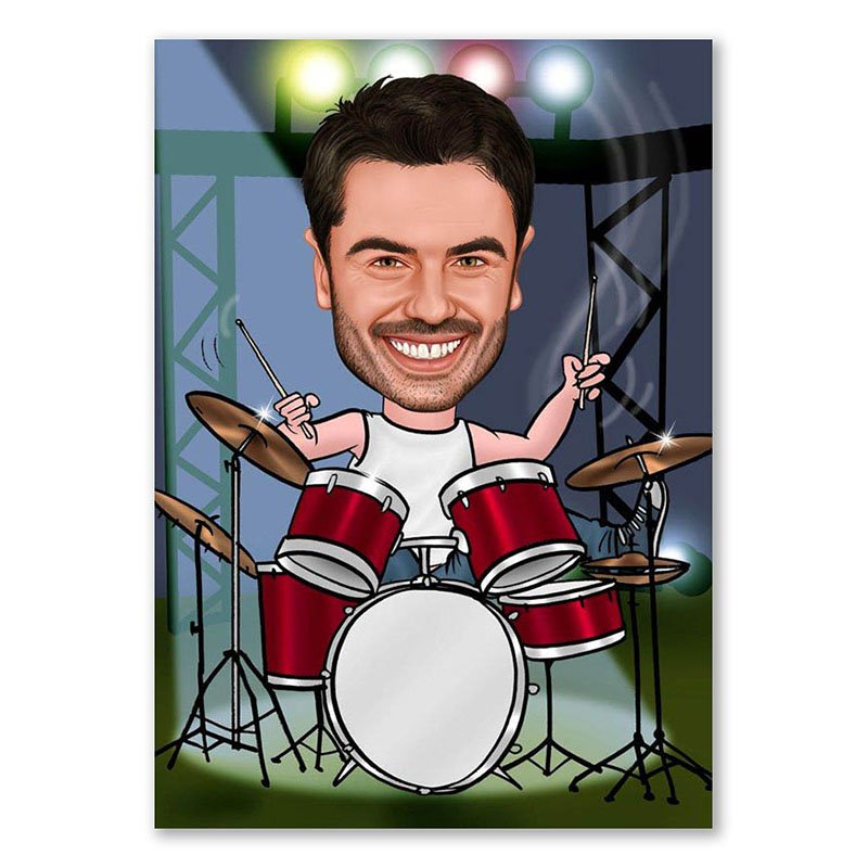 Bild von   erstellung karikatur schlagzeujpg | fotogeschenkideende 🎀 Geschenke mit eigenem Foto Motiv o Text