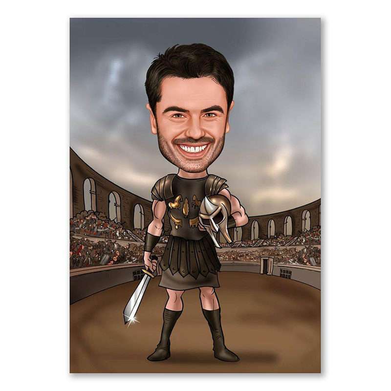 Bild von   erstellung karikatur gladiatorjpg | fotogeschenkideende 🎀 Geschenke mit eigenem Foto Motiv o Text
