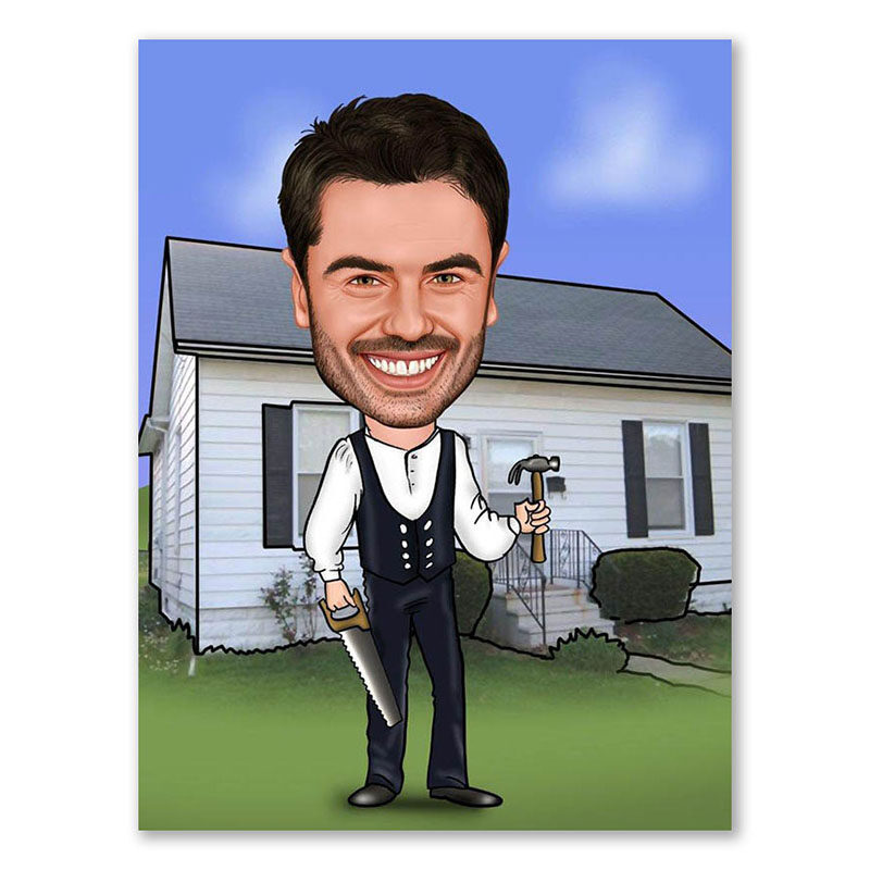 Bild von   erstellung karikatur dachdeckejpg | fotogeschenkideende 🎀 Geschenke mit eigenem Foto Motiv o Text