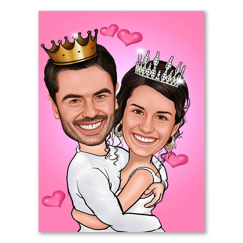 Bild von   erstellung karikatur knigspaarjpg | fotogeschenkideende 🎀 Geschenke mit eigenem Foto Motiv o Text