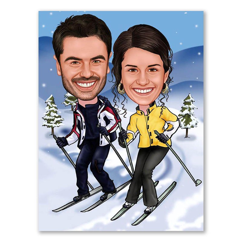 Bild von   erstellung karikatur skifahrenjpg | fotogeschenkideende 🎀 Geschenke mit eigenem Foto Motiv o Text
